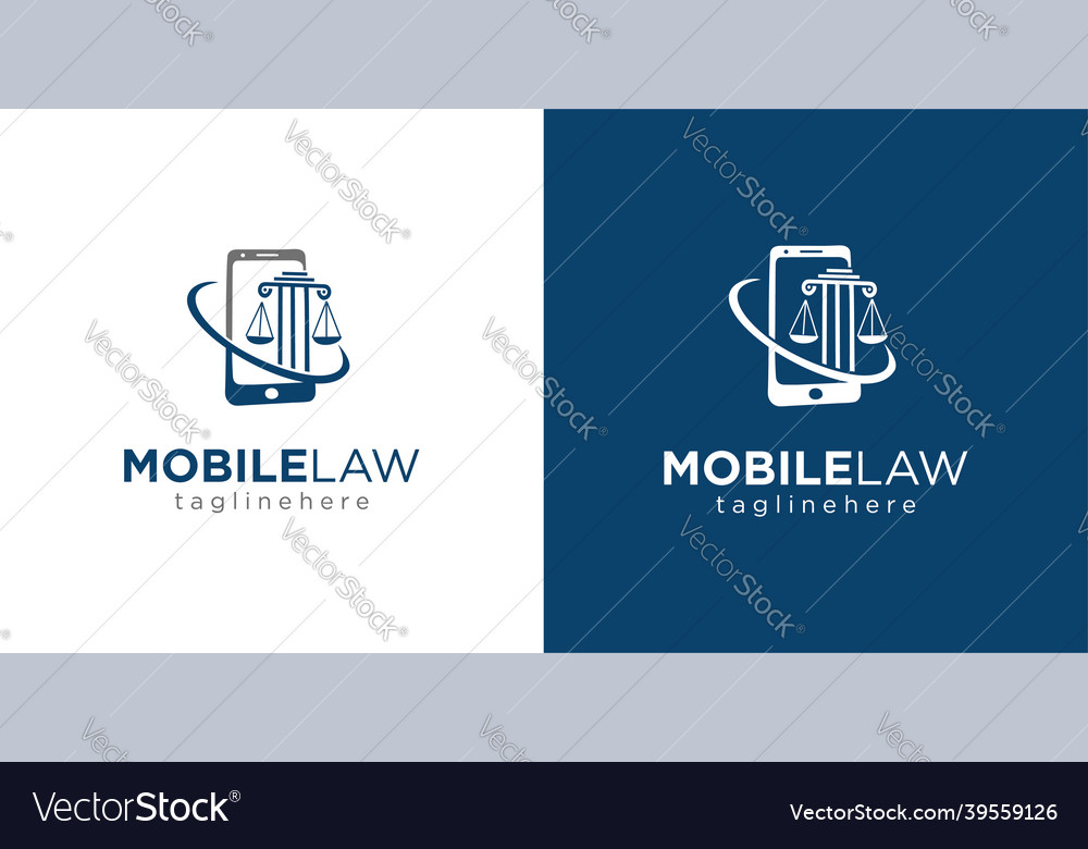 Smartphone and law justice scales logo template