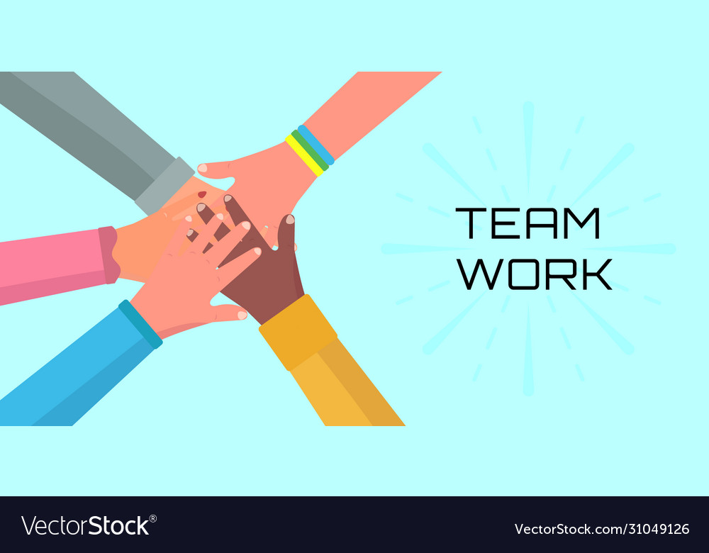 Teamwork hands people Royalty Free Vector Image