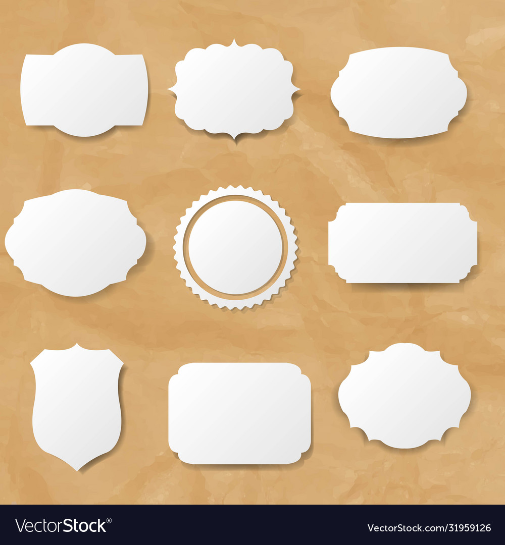 Vintage label isolated cardboard background vector image Vintage label isolated cardboard background