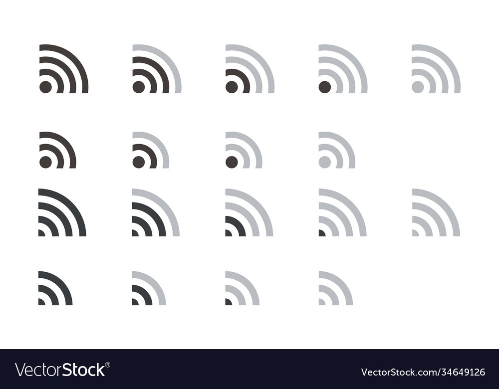 Wi-fi web icon set internet connection symbols