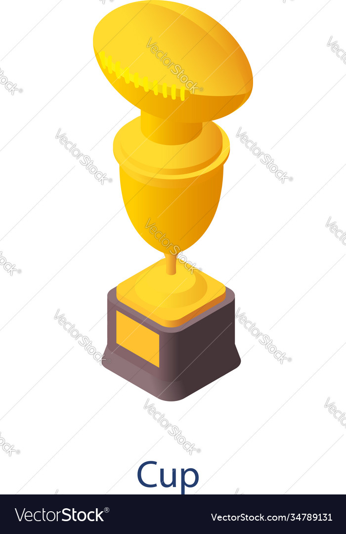 American football gold cup icon isometric style Vector Image