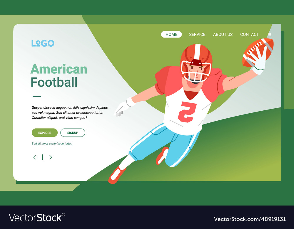 American football minimalist banner web mobile Vector Image