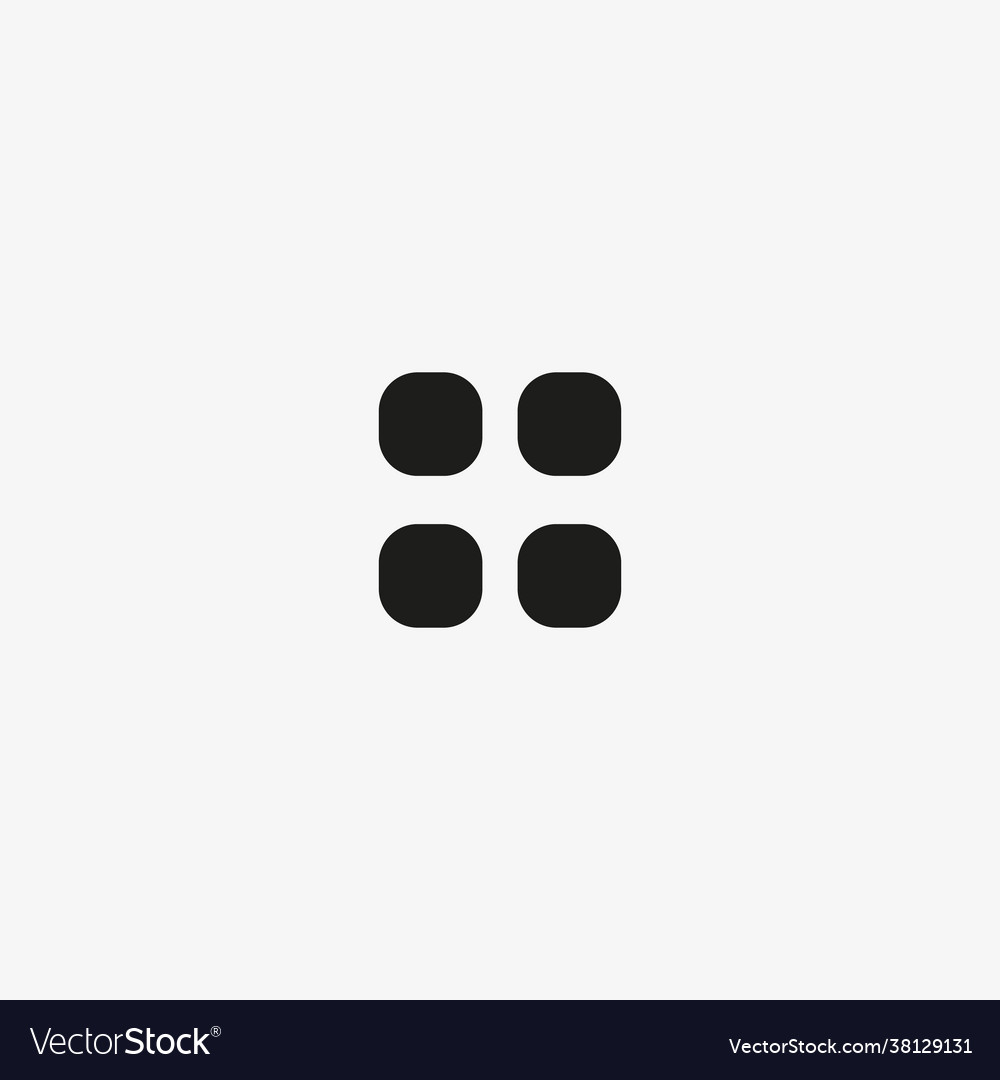 Apps grid menu icon manage mobile button vector image Apps grid menu icon manage mobile button
