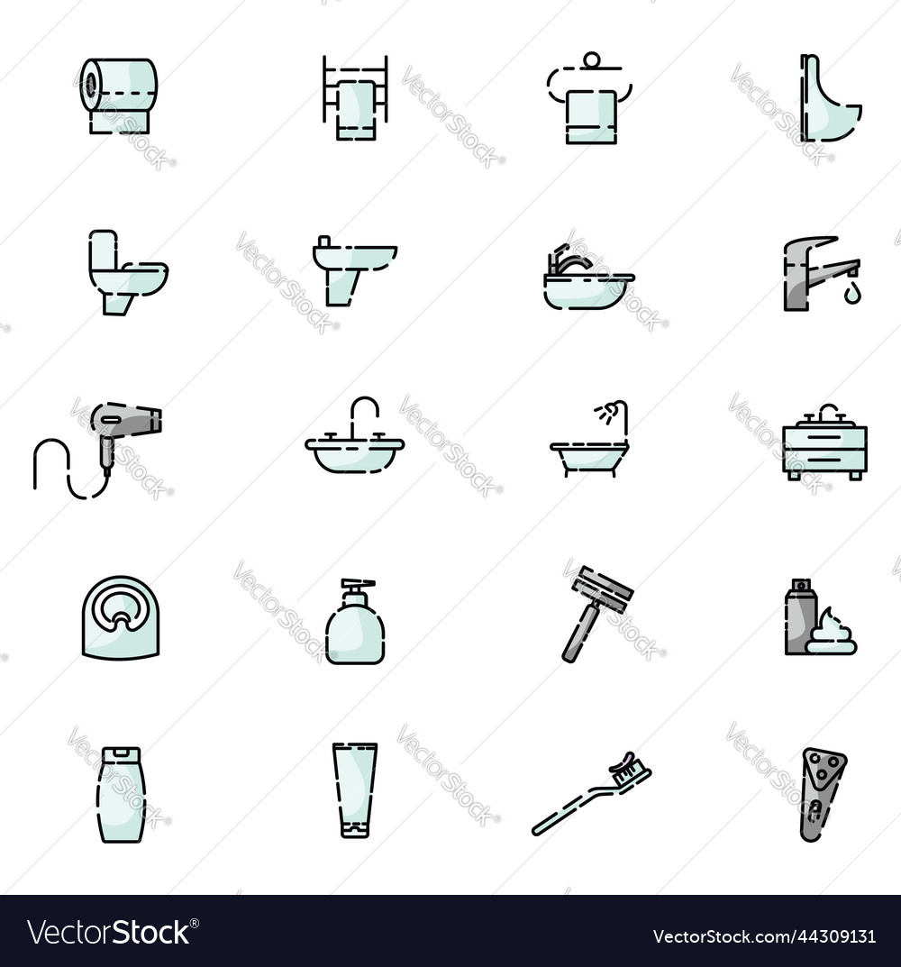Bathroom equipment on a white background