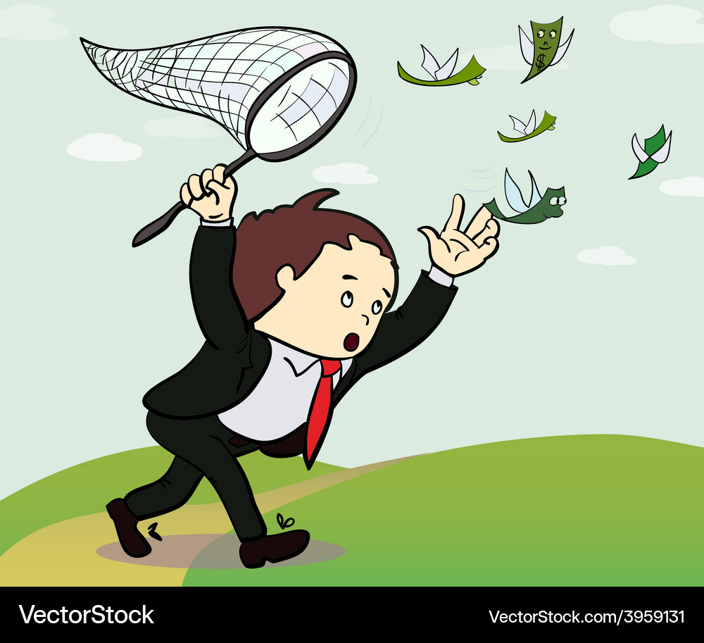 Businessman catch a money manager Royalty Free Vector Image
