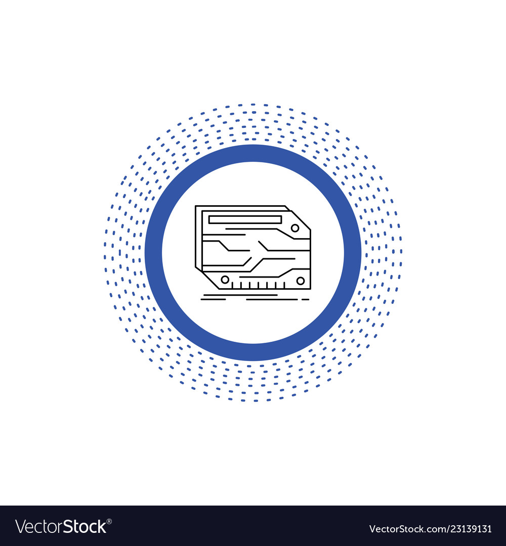 Card component custom electronic memory line icon vector image Card component custom electronic memory line icon