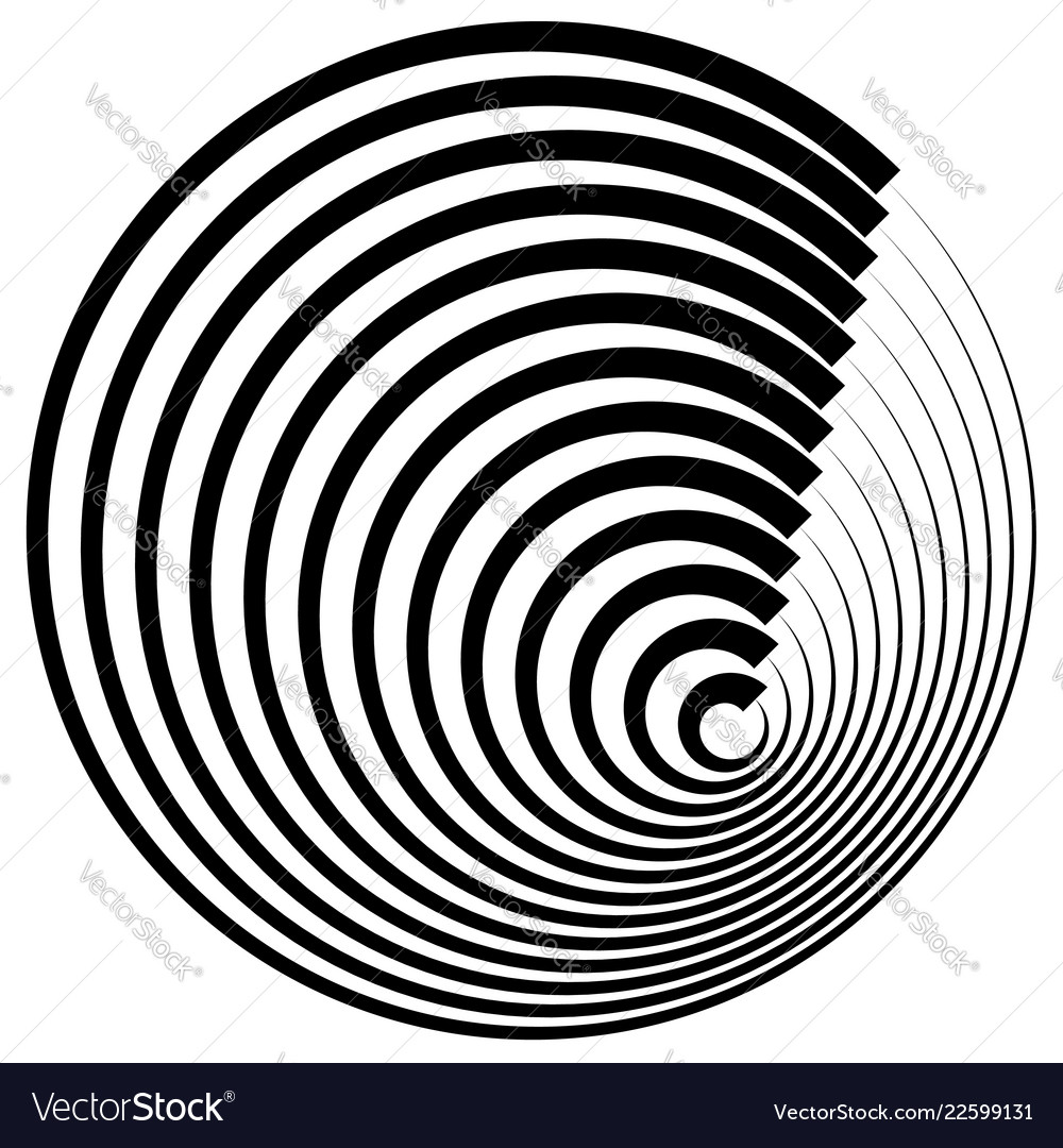 Concentric circles with stroke profile abstract