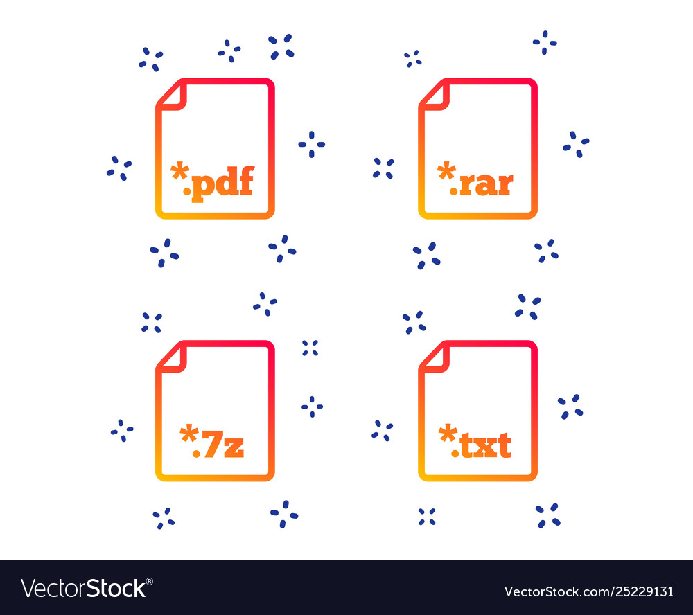 Document signs file extensions symbols