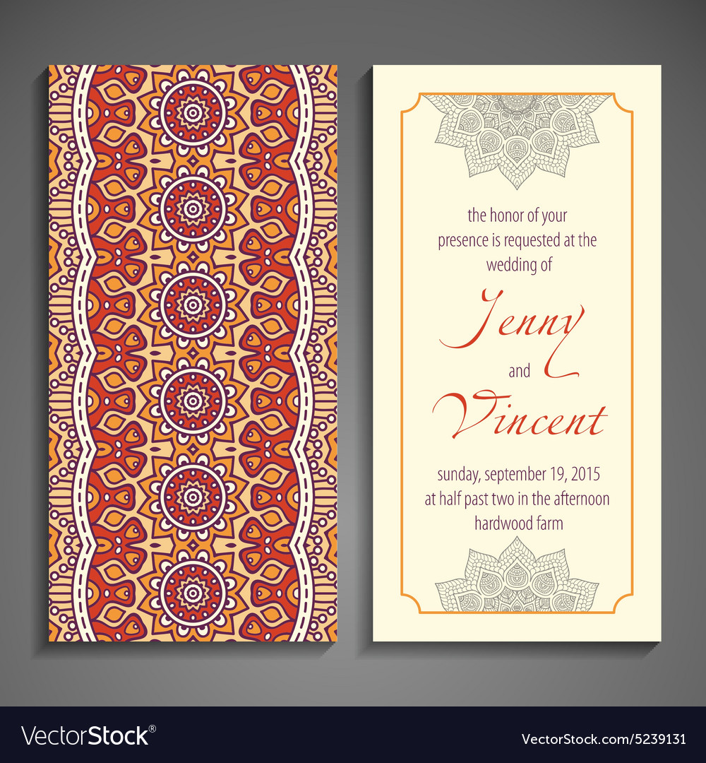 Elegant indian ornamentation on a dark background Vector Image