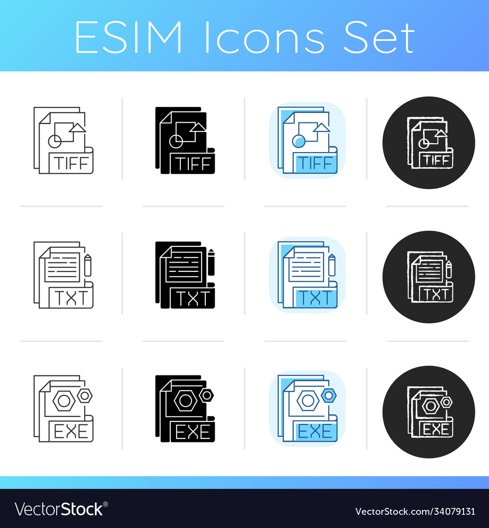 File types icons set Vector Image File types icons set