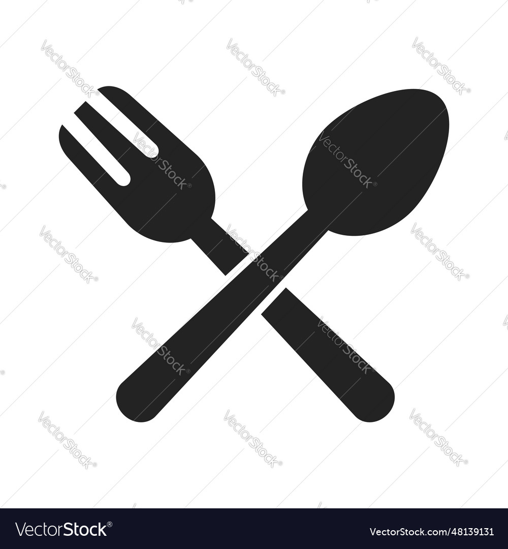 Fork spoon cutlery sign isolated