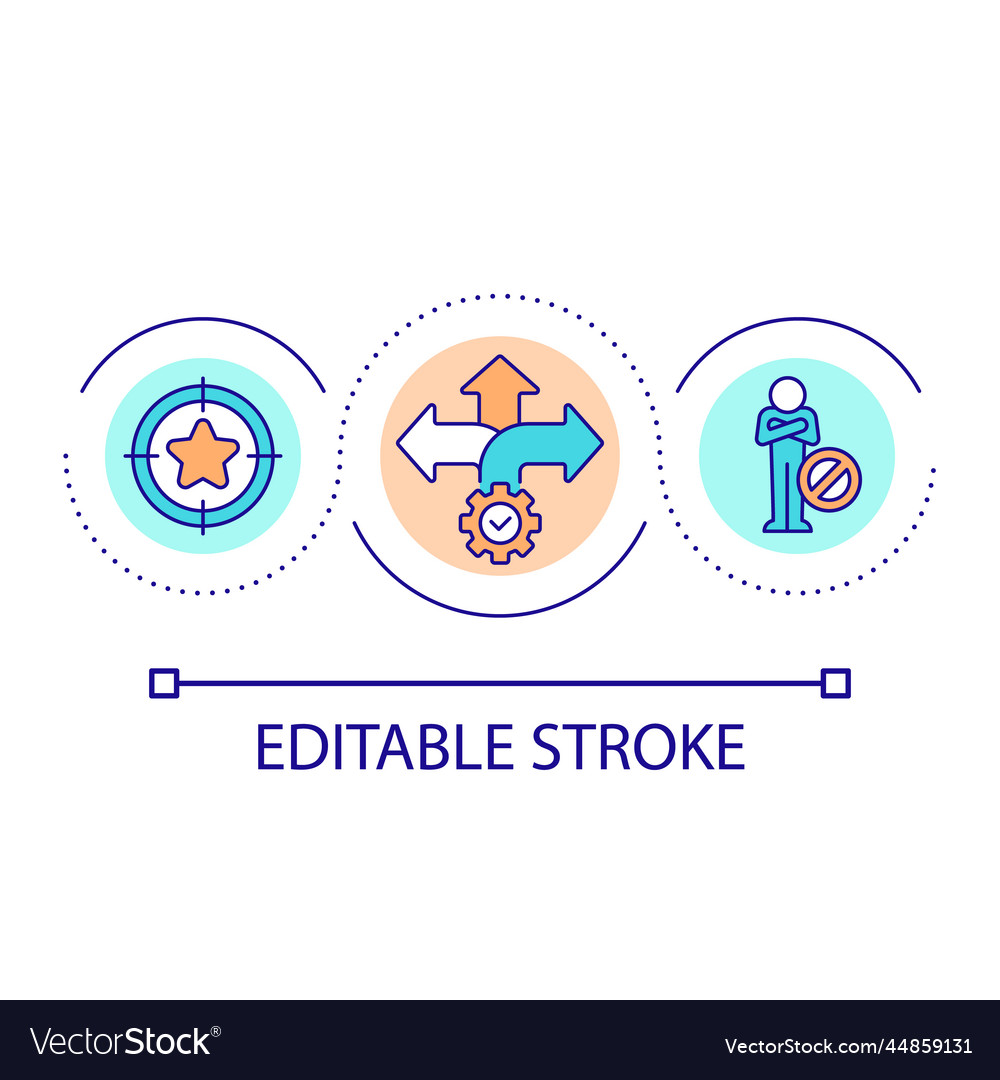 Goal setting mindset loop concept icon vector image Goal setting mindset loop concept icon