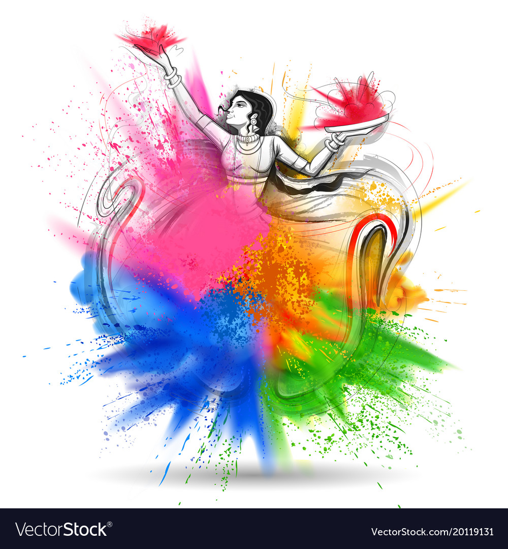 Happy holi background for color festival of india Vector Image