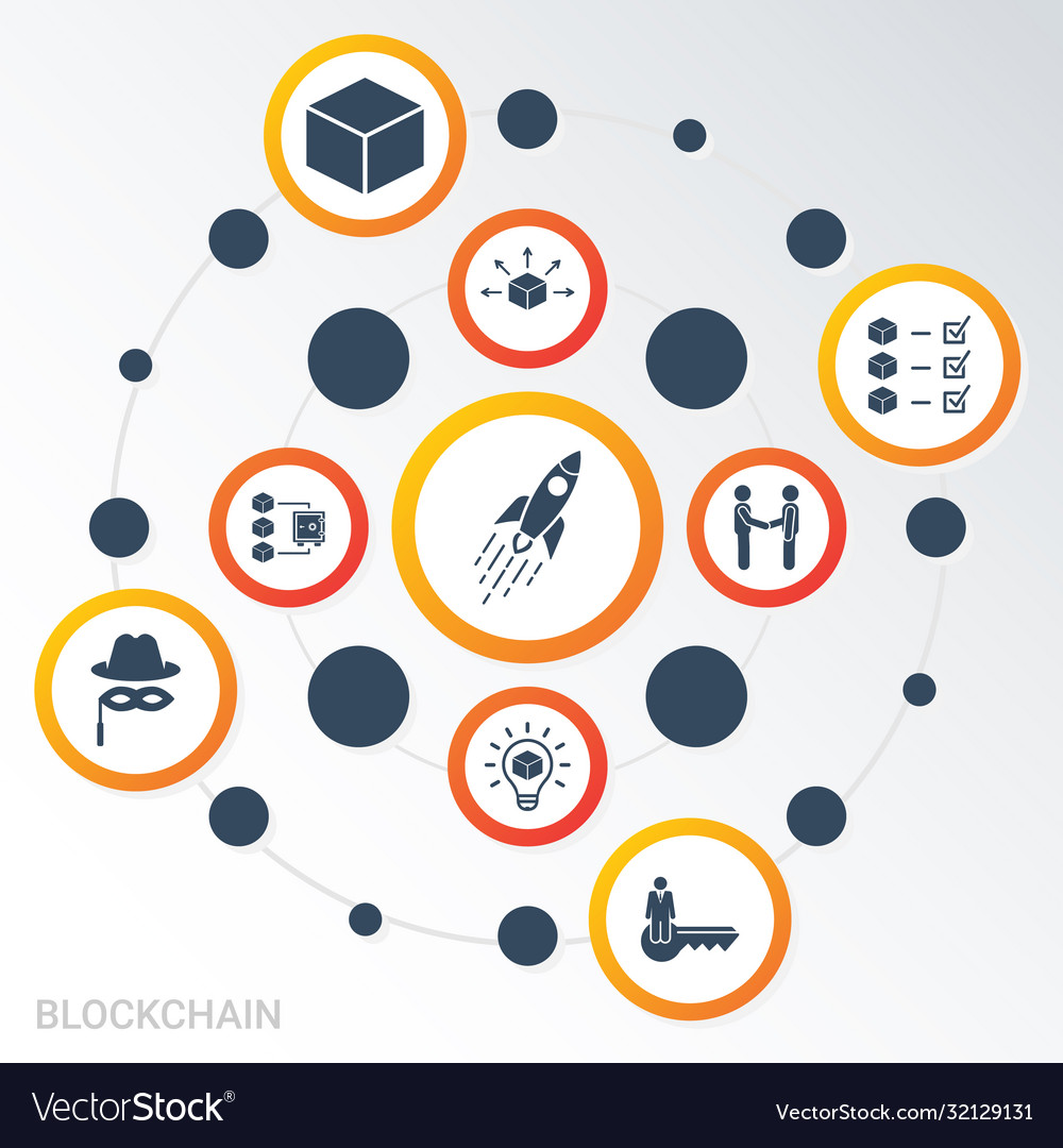 Infographic template blockchain data vector image Infographic template blockchain data