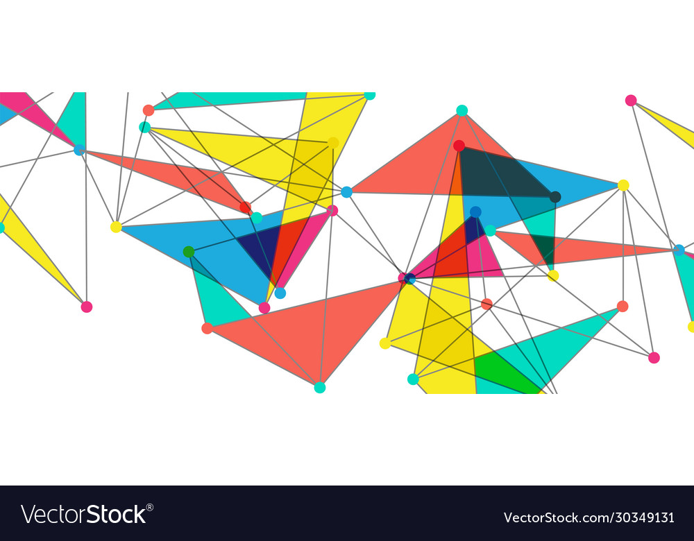 Line points connections triangular technology Vector Image Line points connections triangular technology