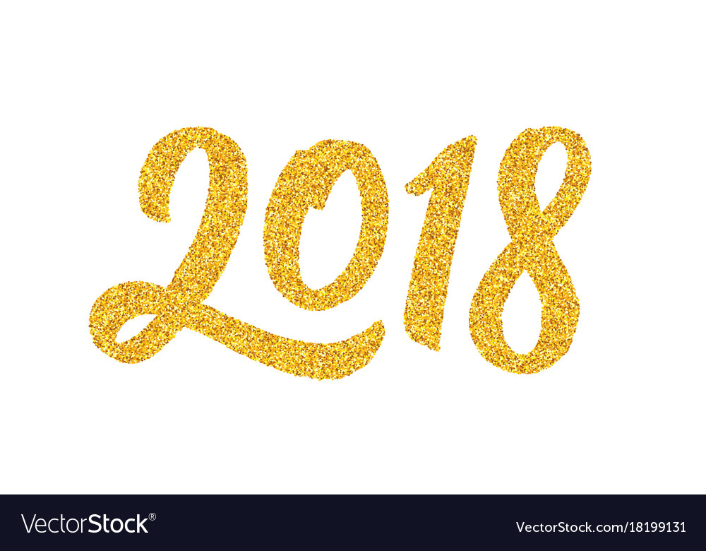 New year 2018 greeting card with calligraphy Vector Image