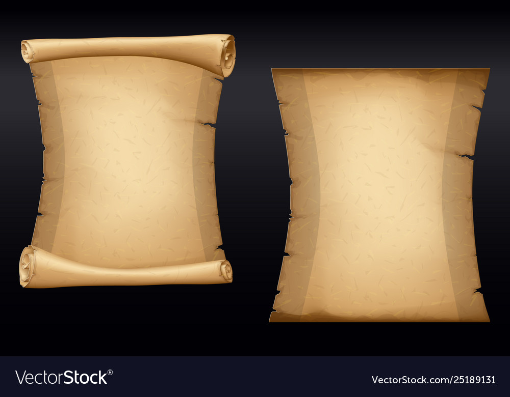 Old paper scroll vertical parchment ancient vector image Old paper scroll vertical parchment ancient