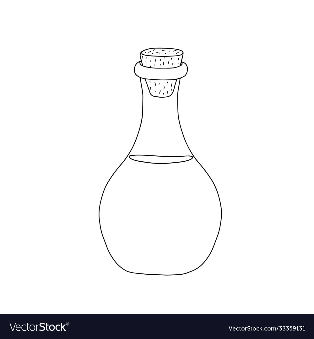 Outline witch poison bottle fiol Royalty Free Vector Image