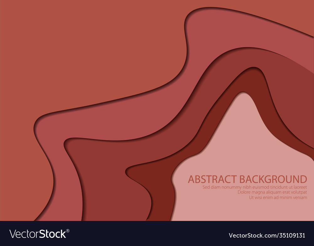 Paper cut shape red color abstract line wave