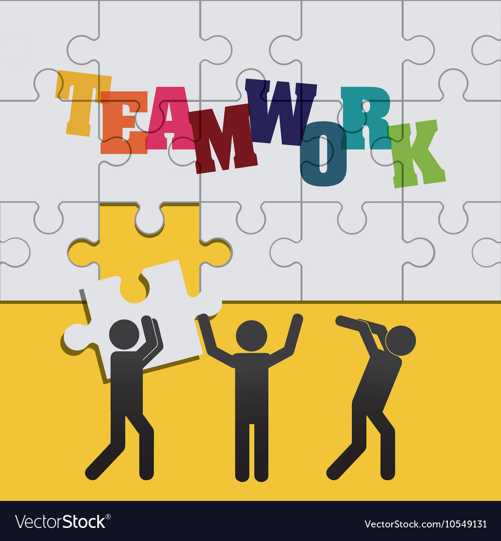 Pictograms puzzle teamwork support design Vector Image