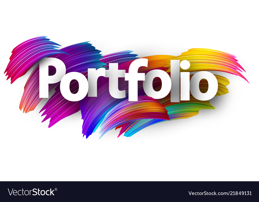 Portfolio paper poster with colorful brush strokes