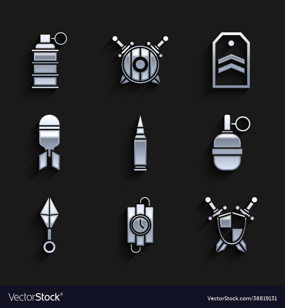 Set bullet dynamite stick and timer clock vector image Set bullet dynamite stick and timer clock