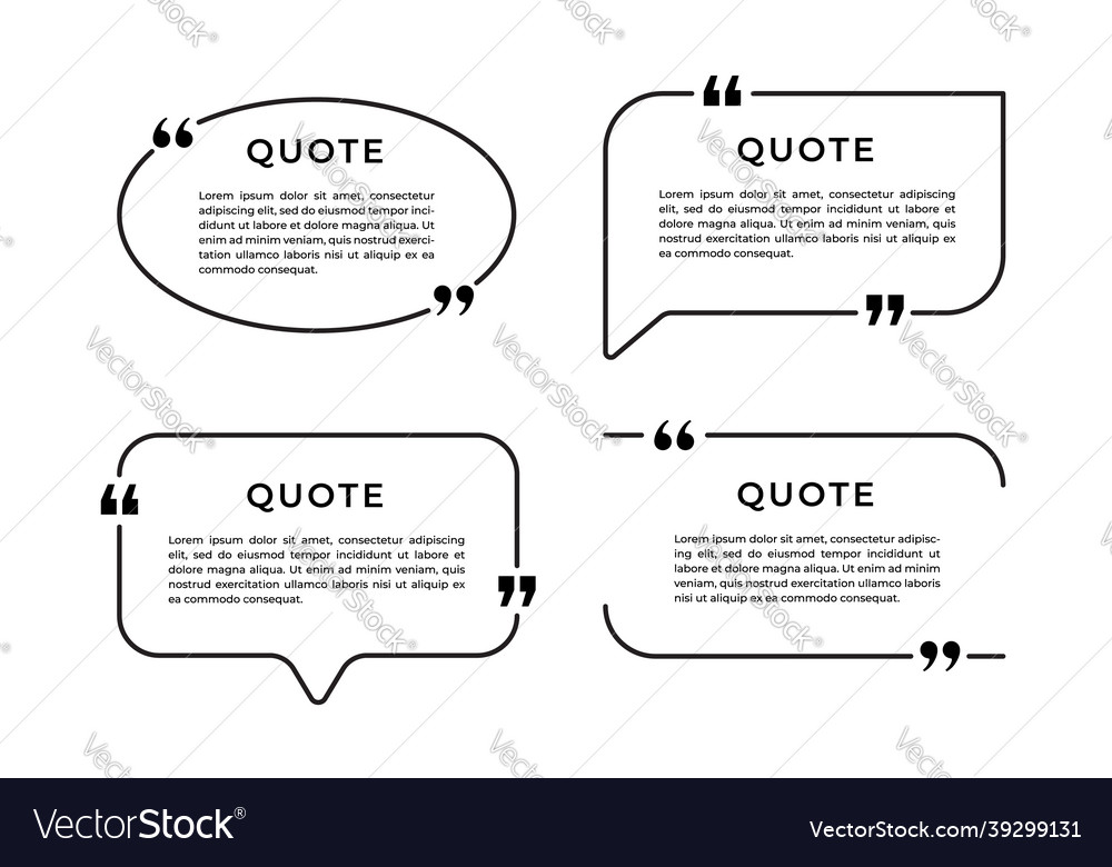 Set of speech bubble templates with quote frames vector image Set of speech bubble templates with quote frames