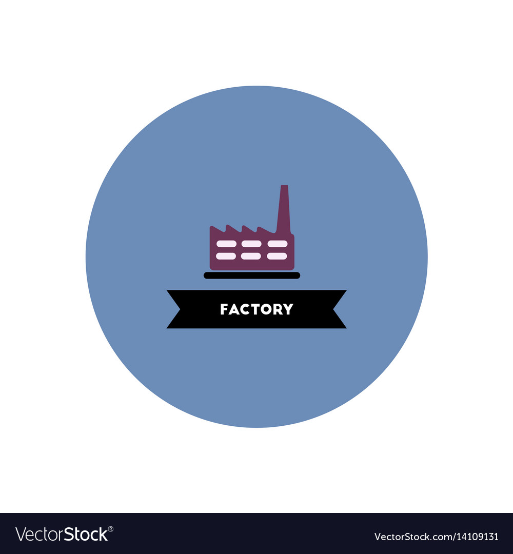 Stylish icon in color circle building factory