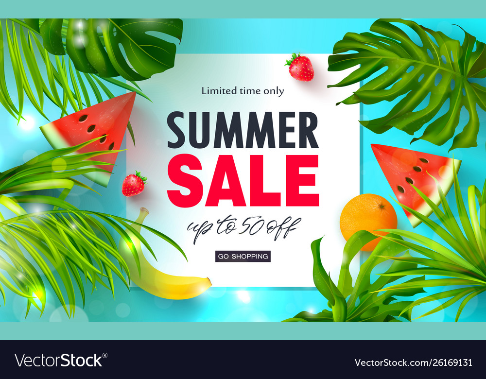 Summer sale bannerbeautiful background vector image Summer sale bannerbeautiful background