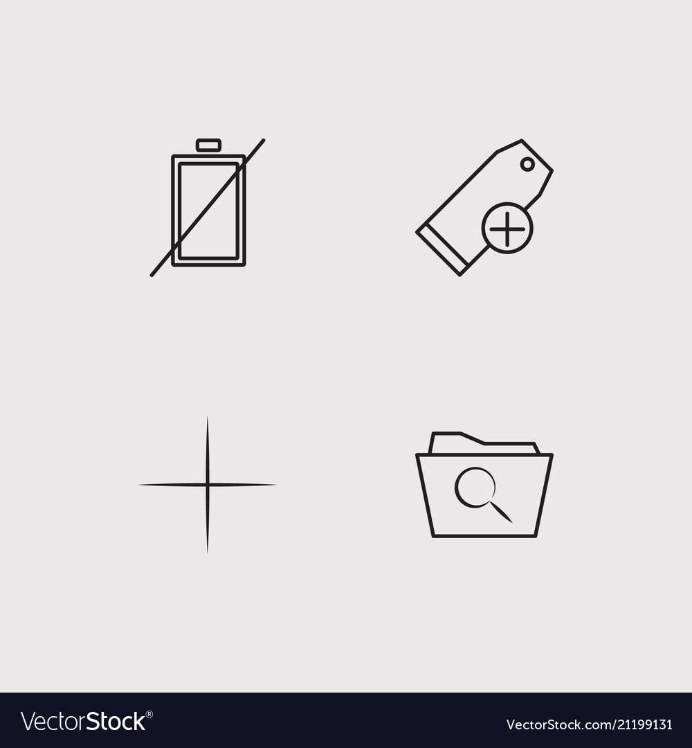 User interface simple linear icons set outlined