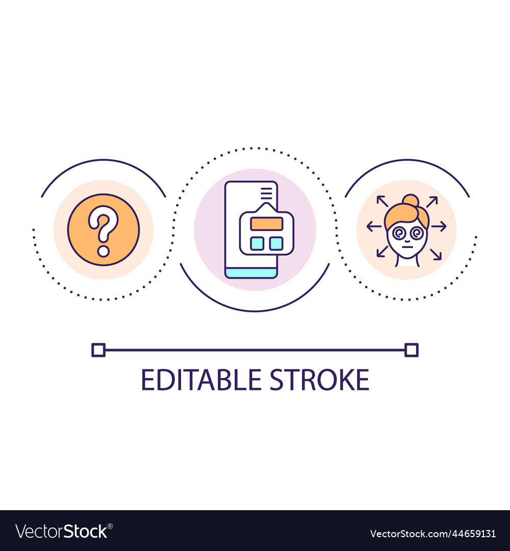 Website navigation mistake loop concept icon vector image Website navigation mistake loop concept icon