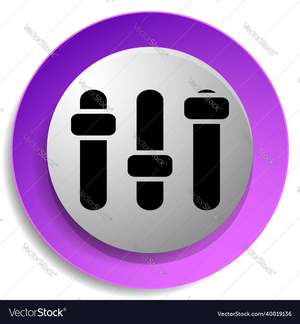 Adjuster slider tuner fader bars with levers knobs vector image Adjuster slider tuner fader bars with levers knobs