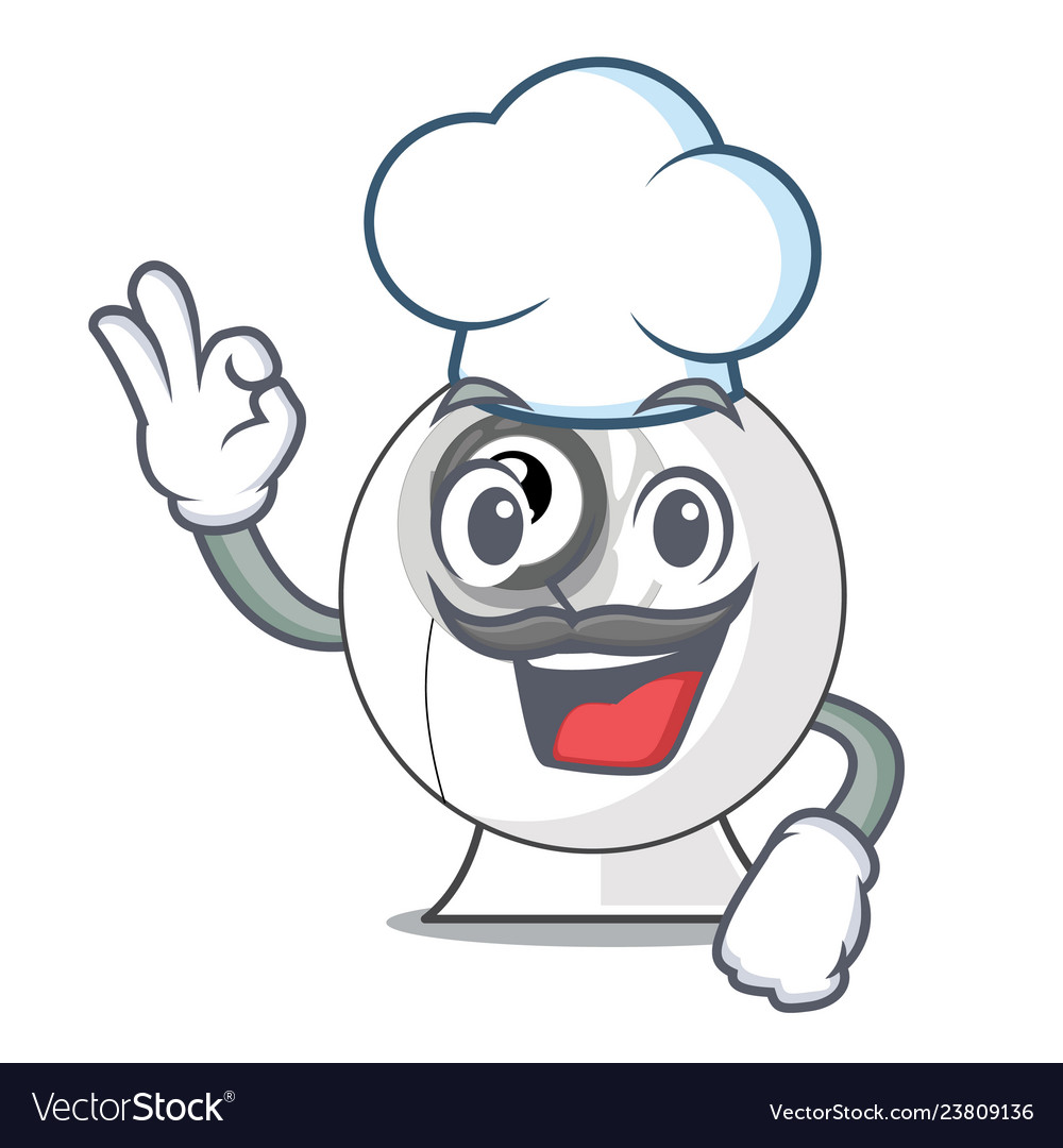 Chef webcam on the computer table character
