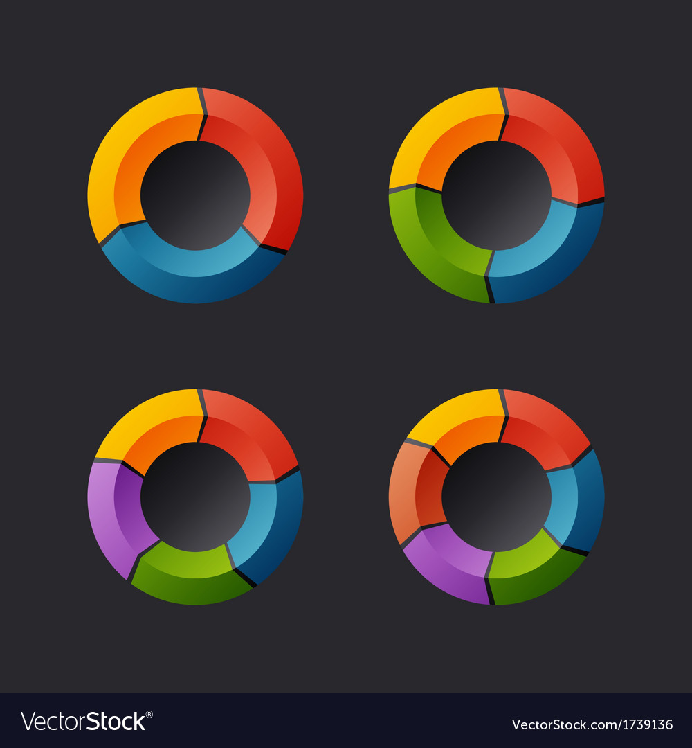 Circular chart template set Royalty Free Vector Image