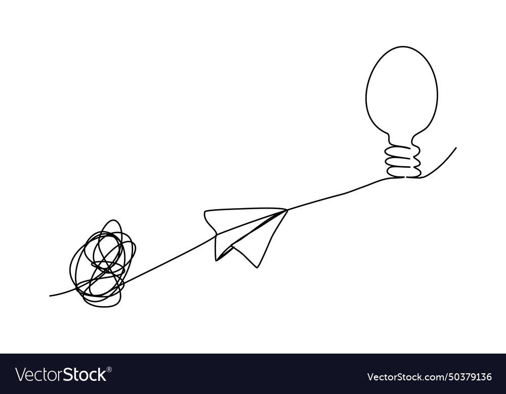 Concept for problem solving one line drawing Vector Image