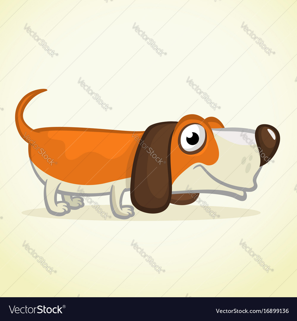 Cute basset hound dog cartoon