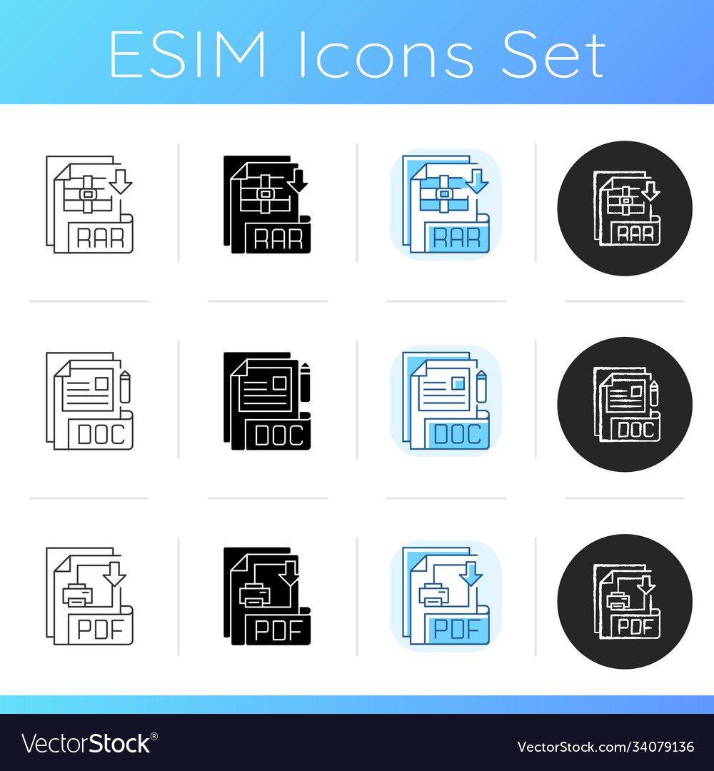 File types icons set