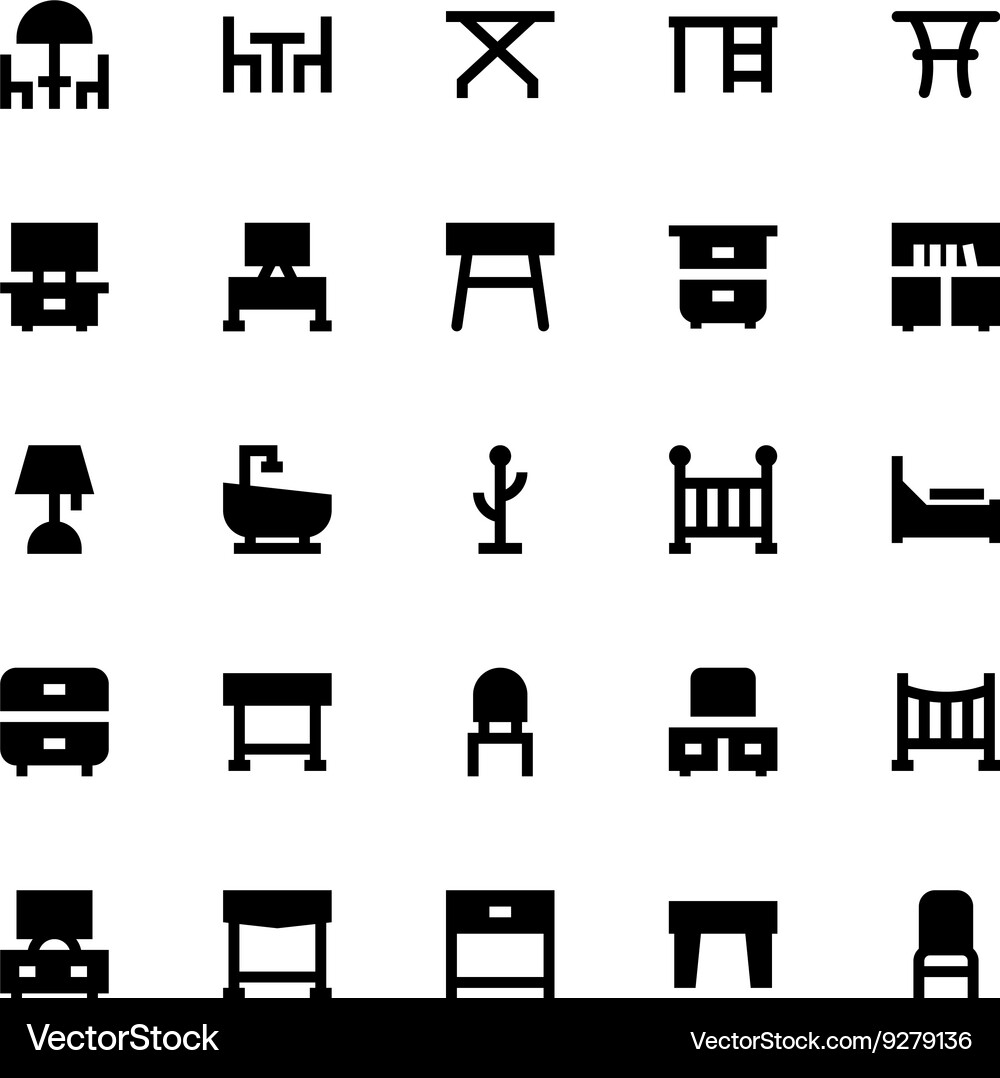 Furniture Icons 3 Royalty Free Vector Image Vectorstock