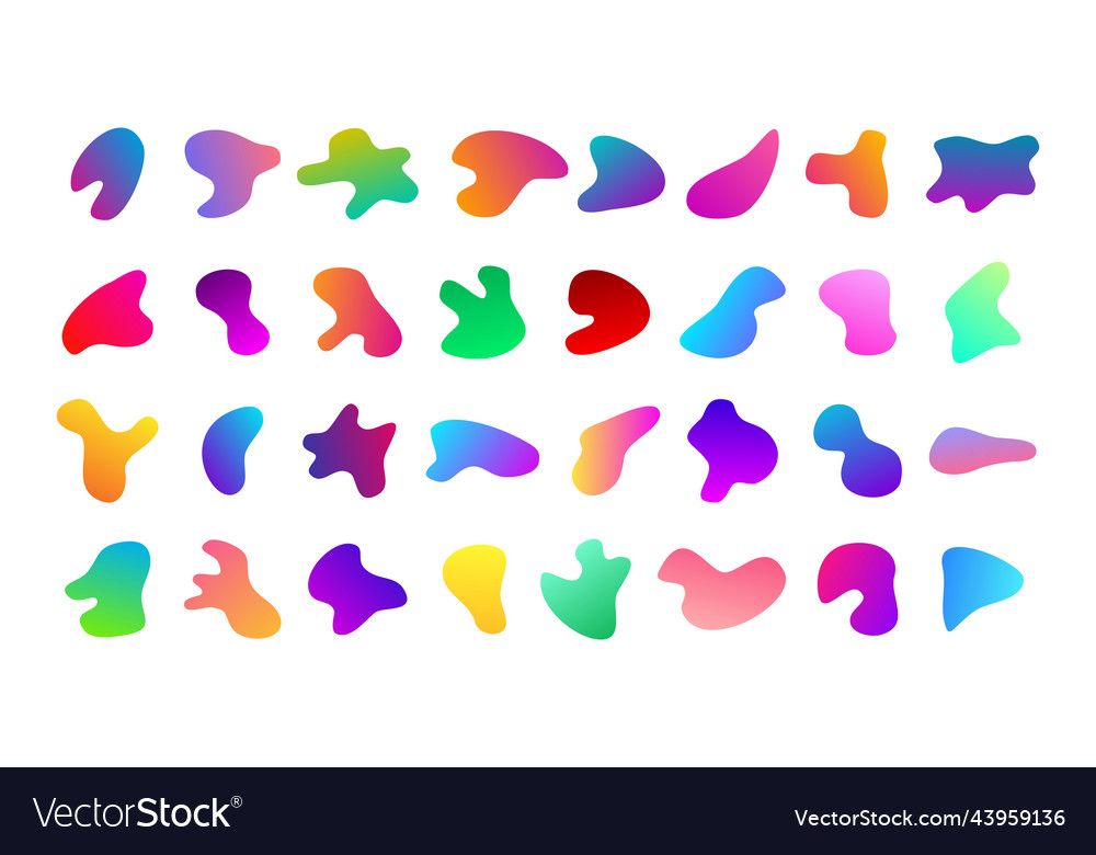 Gradient liquid blob shapes vector image Gradient liquid blob shapes