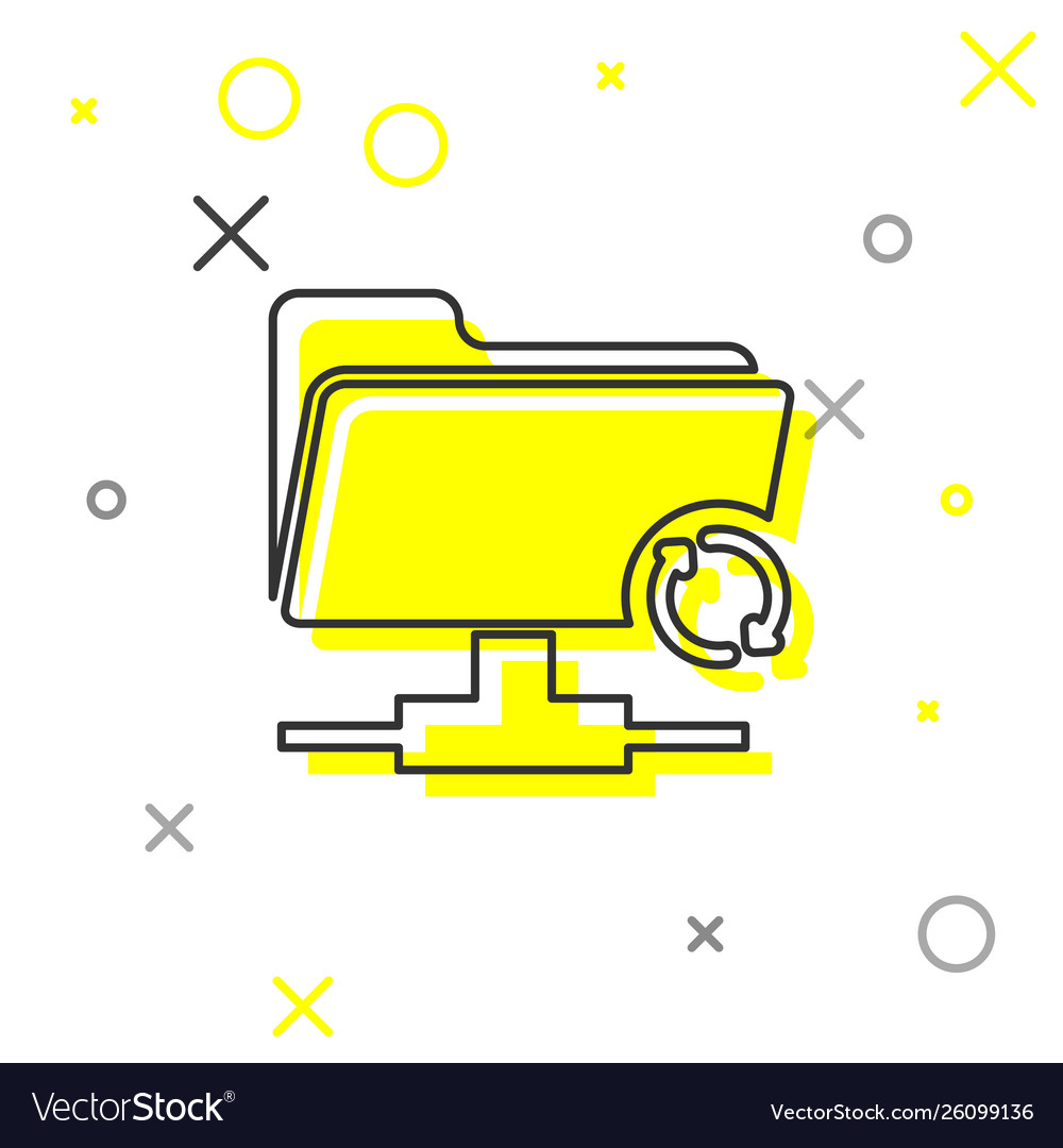 Grey ftp sync refresh line icon isolated on white Vector Image Grey ftp sync refresh line icon isolated on white