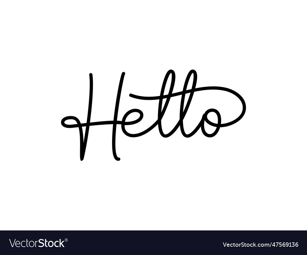 Hello lettering black text handwriting