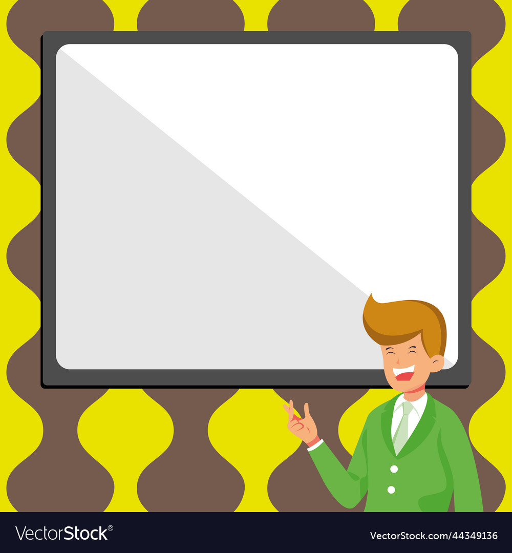 Instructor drawing pointing stick on empty vector image Instructor drawing pointing stick on empty