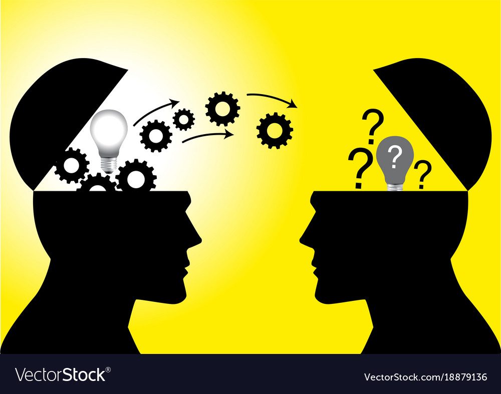 Knowledge or ideas transfer Royalty Free Vector Image