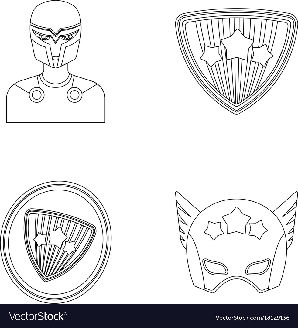 Man mask cloak and other web icon in outline
