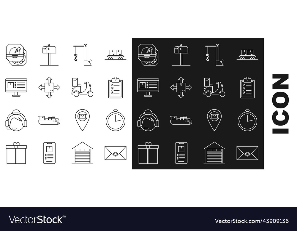Set line envelope stopwatch verification vector image Set line envelope stopwatch verification