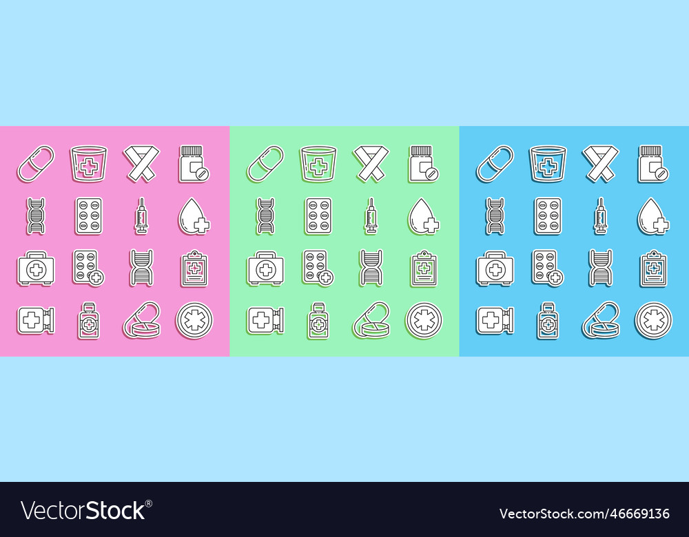 Set Zeile medizinisches Symbol des Notfalls