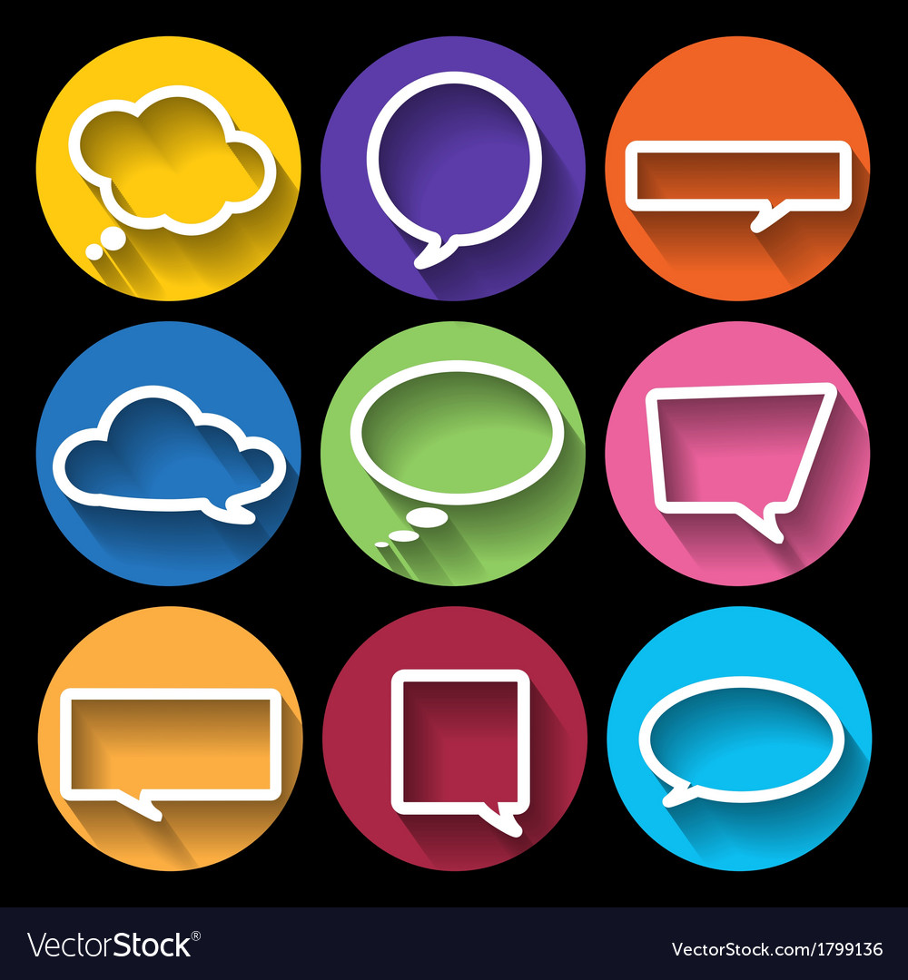 Set of speech bubbles in flat design style