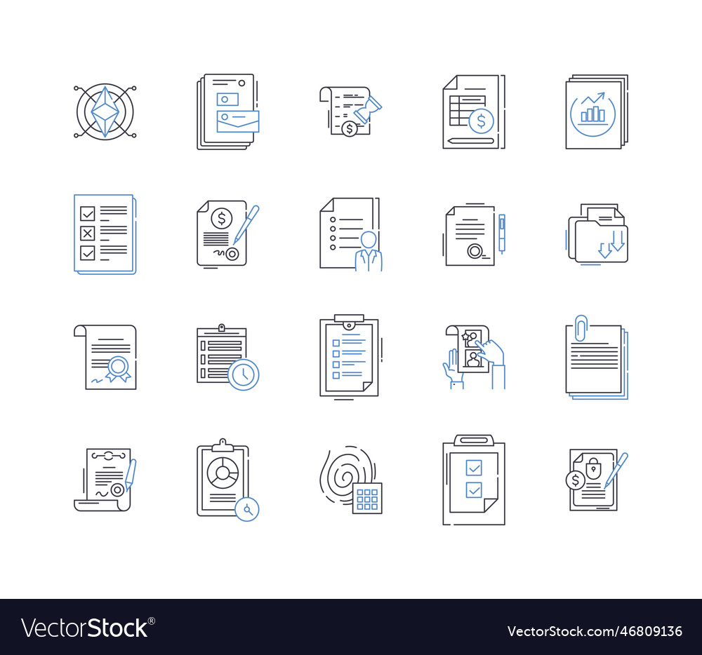 Solicitor syndicate line icons collection