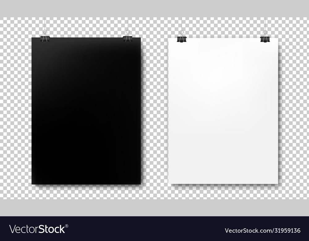 White and black mockup poster isolated Royalty Free Vector