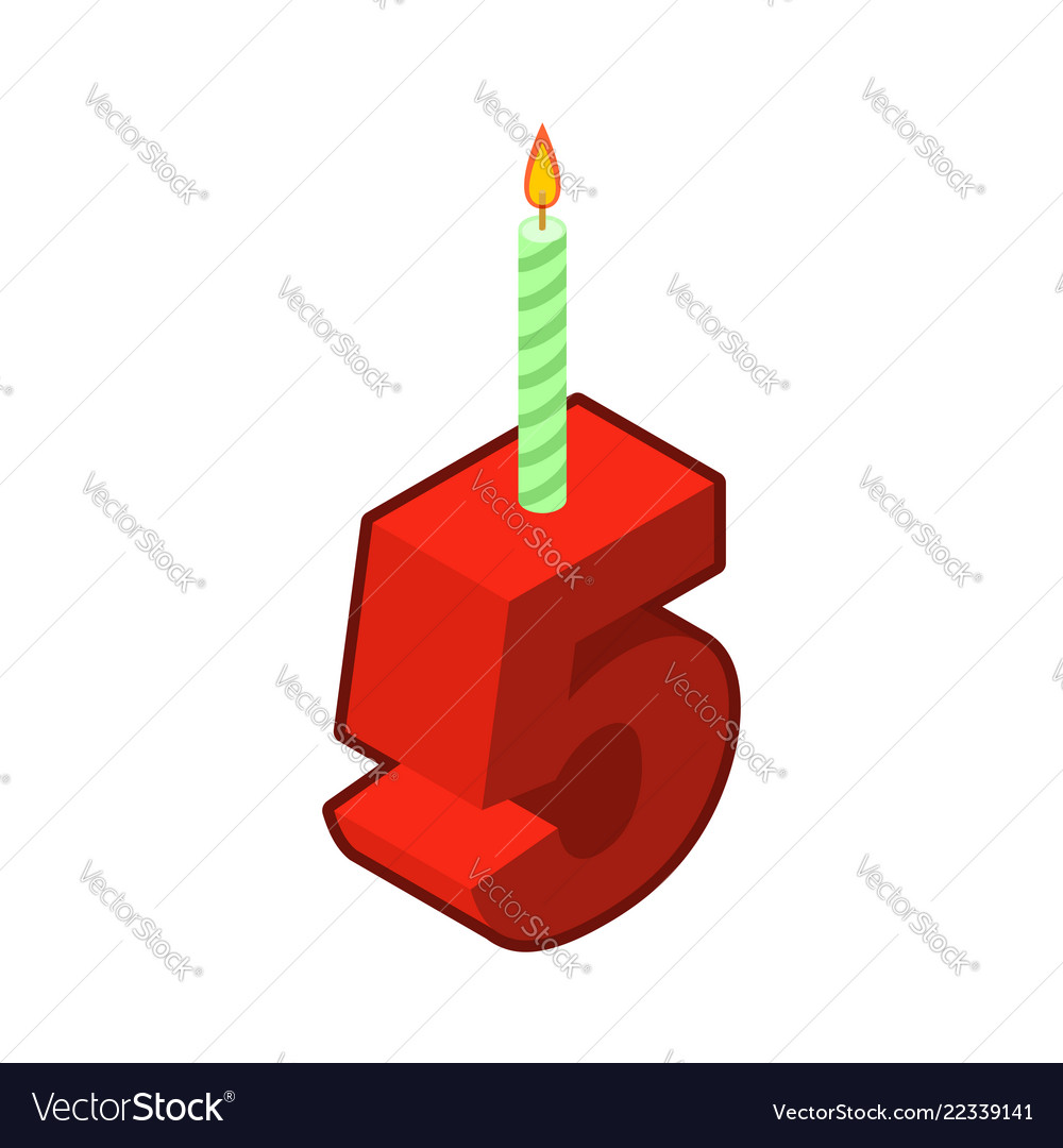 5 number and candles for birthday five figure